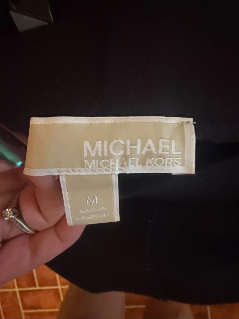 Michael Kors Black Garment with Cream Label